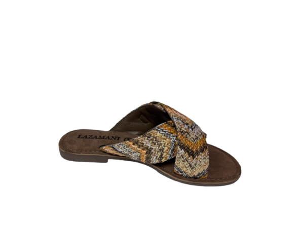 Lazamani Slipper beige raffia slide