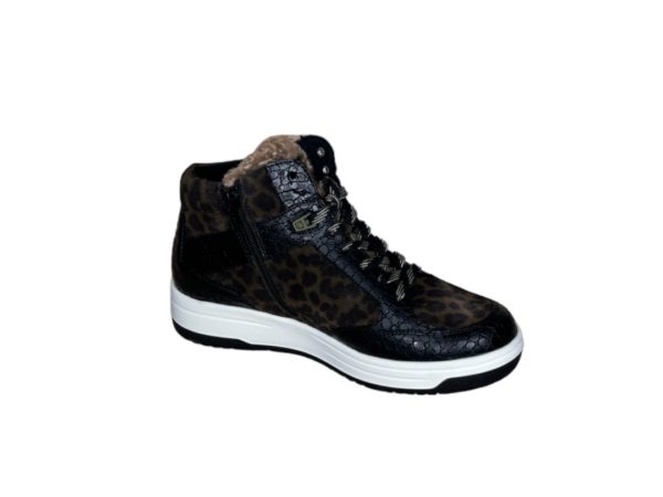 Durea Sneaker K hh Zwart/ olijf panter print