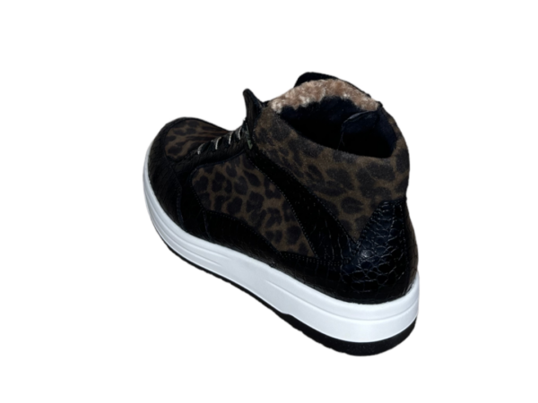 Durea Sneaker K hh Zwart/ olijf panter print