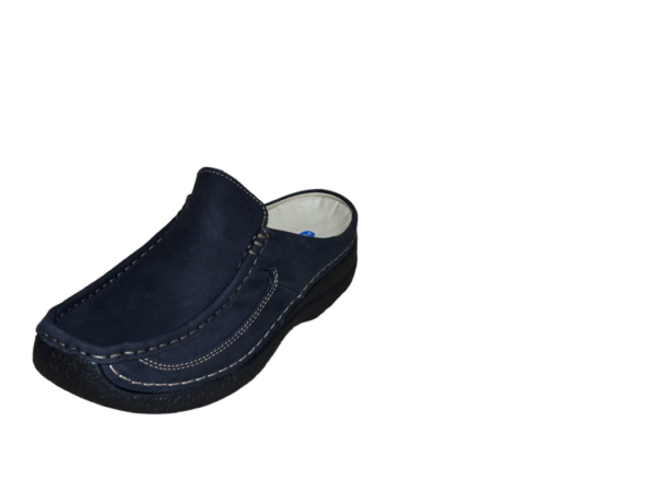 Wolky Roll slide blue antique nubuck