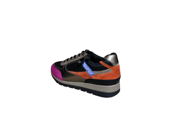 Helioform Combi Zwart fucsia, brons, blauw H sneaker